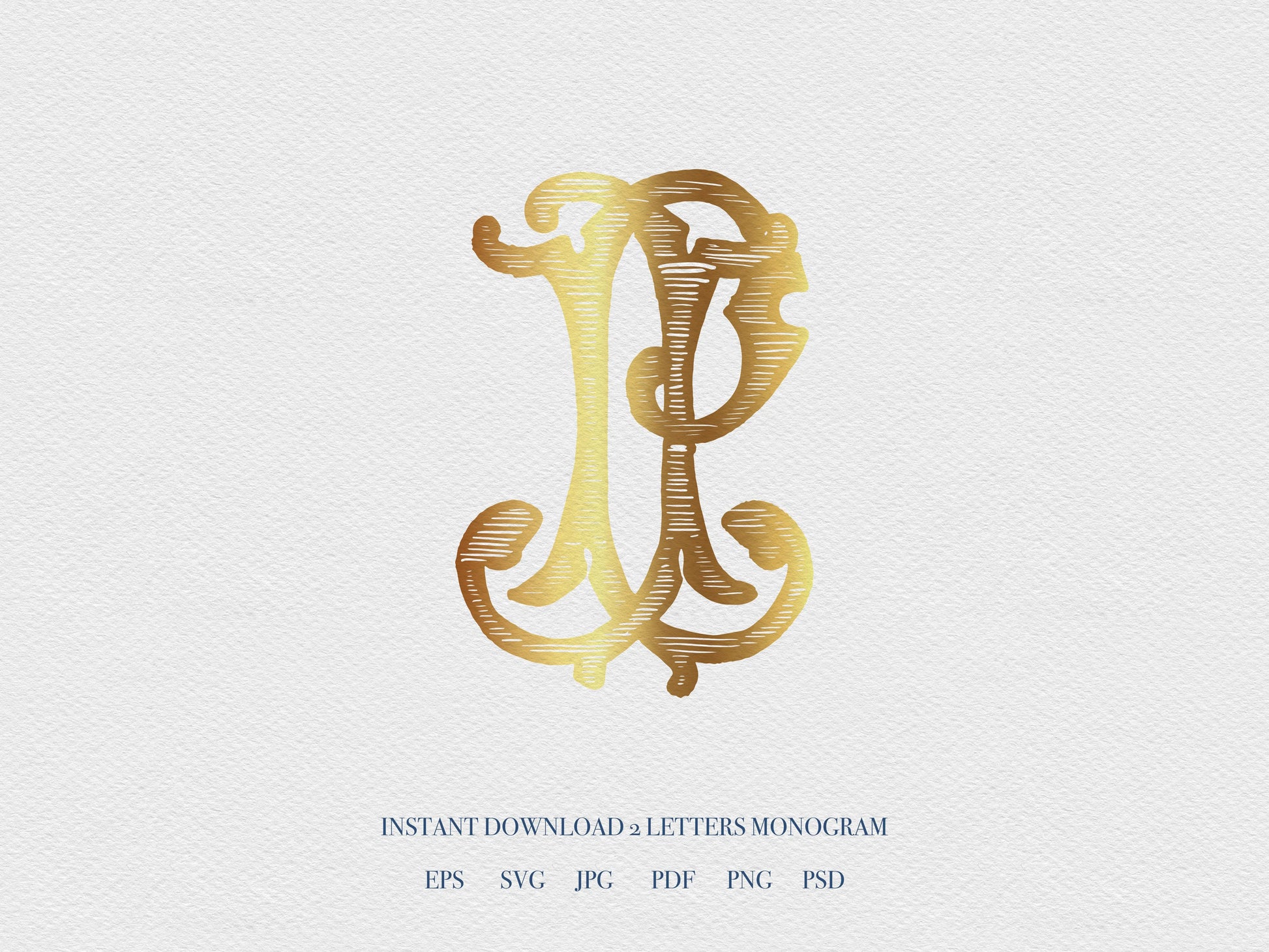 2 Letter Monogram with Letters JP | Digital Download - Wedding Monogram SVG, Personal Logo, Wedding Logo for Wedding Invitations The Wedding Crest Lab