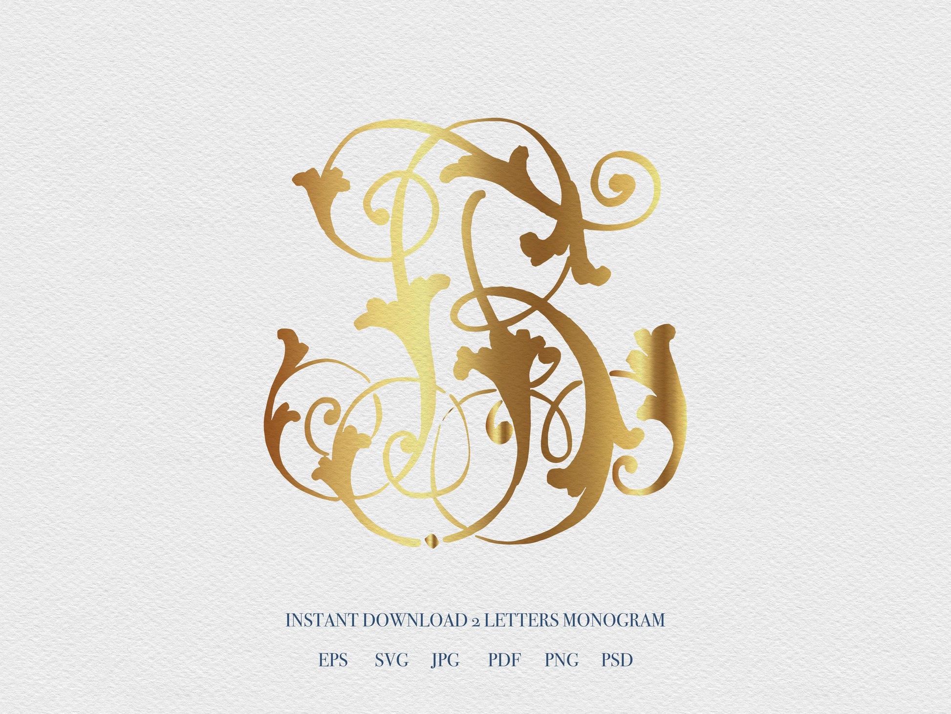 2 Letter Monogram with Letters BF | Digital Download - Wedding Monogram SVG, Personal Logo, Wedding Logo for Wedding Invitations The Wedding Crest Lab