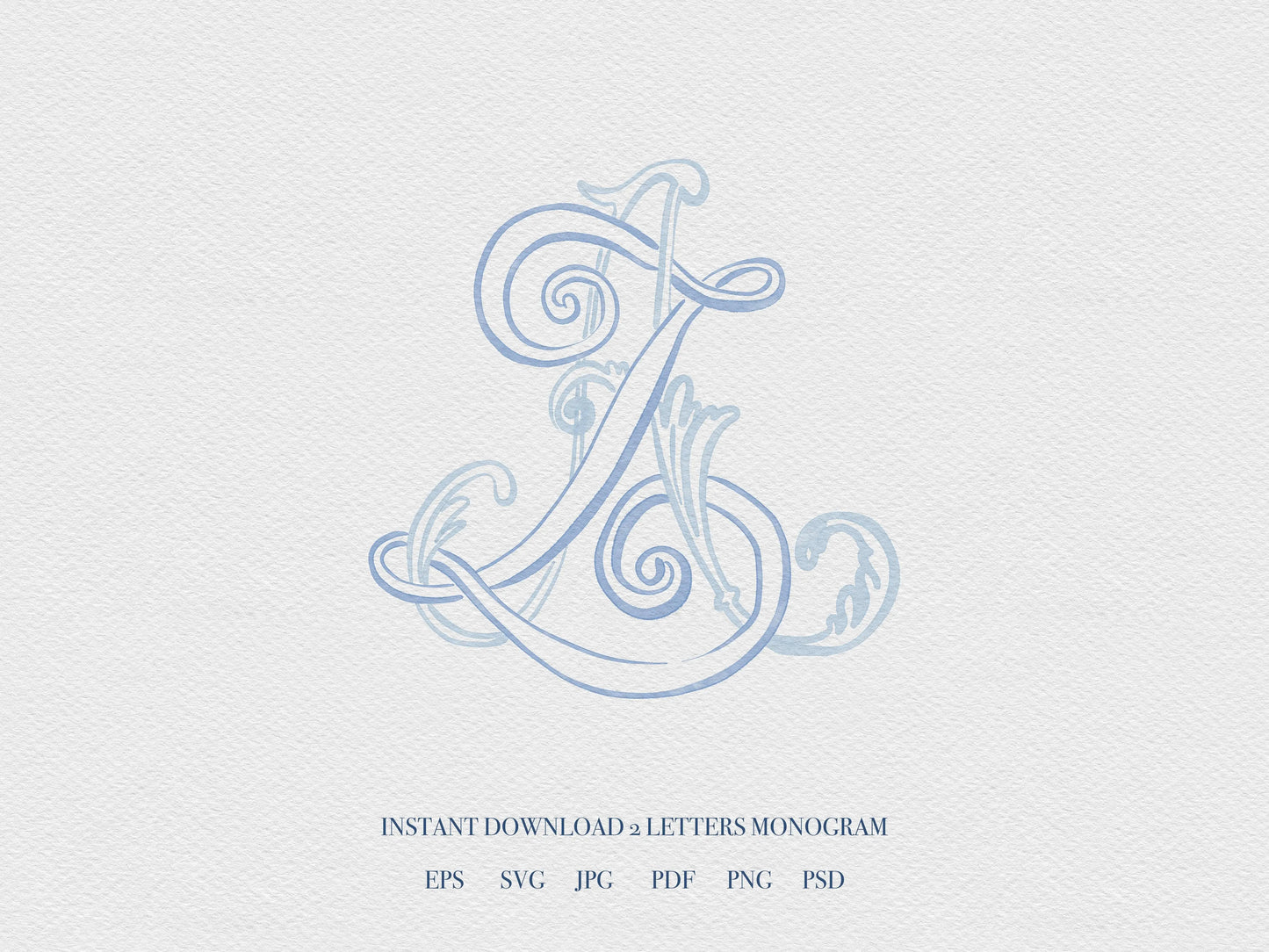 2 Letter Monogram with Letters AZ | Digital Download - Wedding Monogram SVG, Personal Logo, Wedding Logo for Wedding Invitations The Wedding Crest Lab