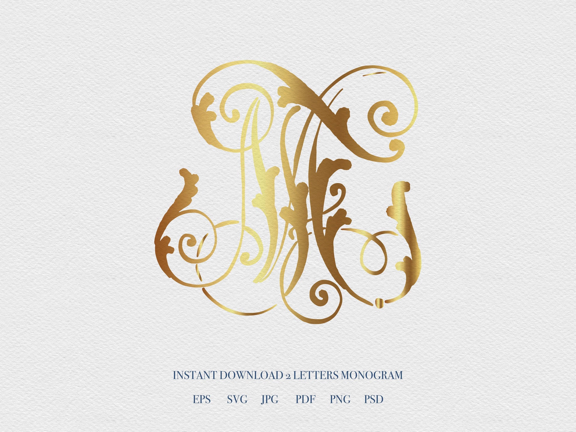 2 Letter Monogram with Letters MF | Digital Download - Wedding Monogram SVG, Personal Logo, Wedding Logo for Wedding Invitations The Wedding Crest Lab