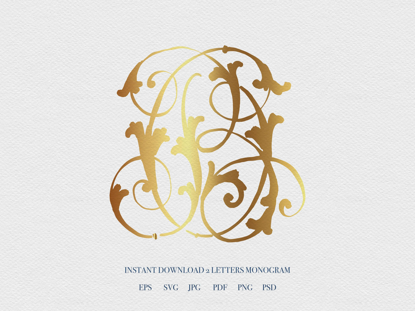 2 Letter Monogram with Letters BO | Digital Download - Wedding Monogram SVG, Personal Logo, Wedding Logo for Wedding Invitations The Wedding Crest Lab