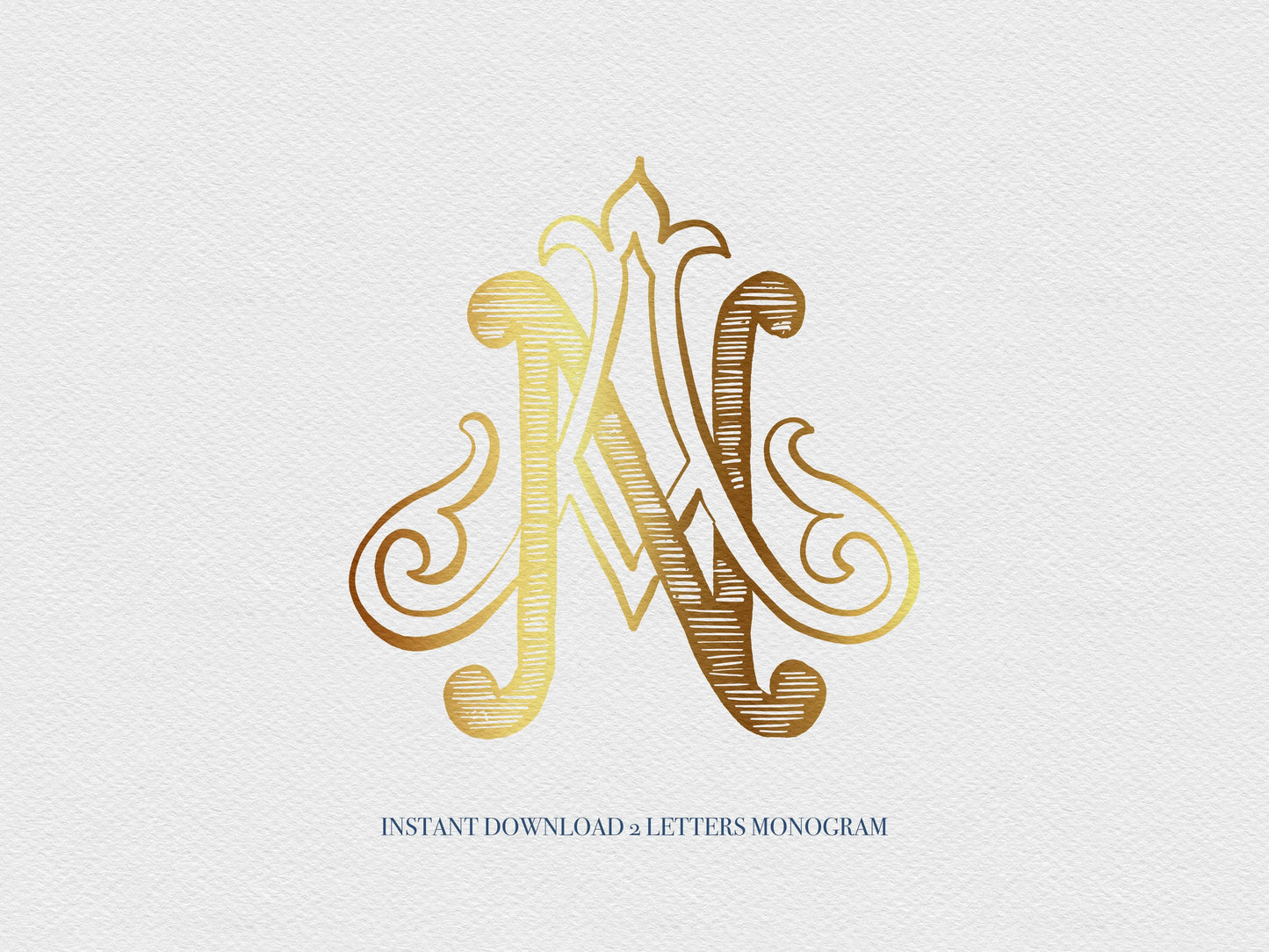 2 Letter Monogram with Letters AN | Digital Download - Wedding Monogram SVG, Personal Logo, Wedding Logo for Wedding Invitations The Wedding Crest Lab