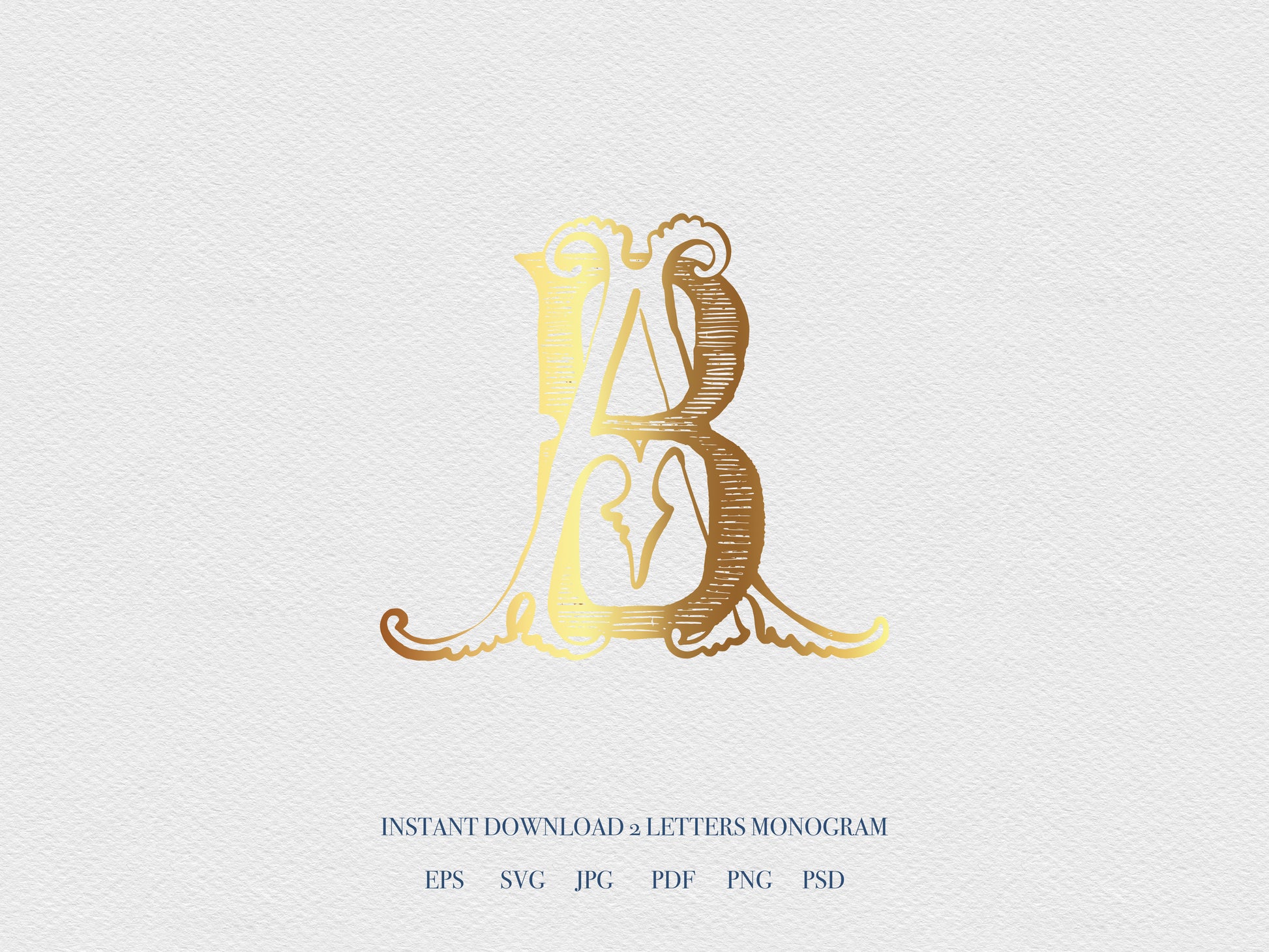 2 Letter Monogram with Letters AB | Digital Download - Wedding Monogram SVG, Personal Logo, Wedding Logo for Wedding Invitations The Wedding Crest Lab