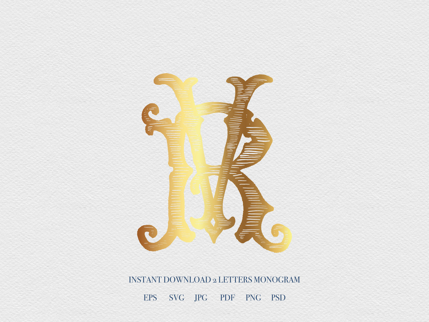 2 Letter Monogram with Letters RV VR | Digital Download - Wedding Monogram SVG, Personal Logo, Wedding Logo for Wedding Invitations
