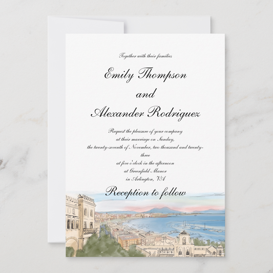 Naples wedding invitation The Wedding Crest Lab