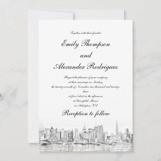 New York wedding invitation The Wedding Crest Lab