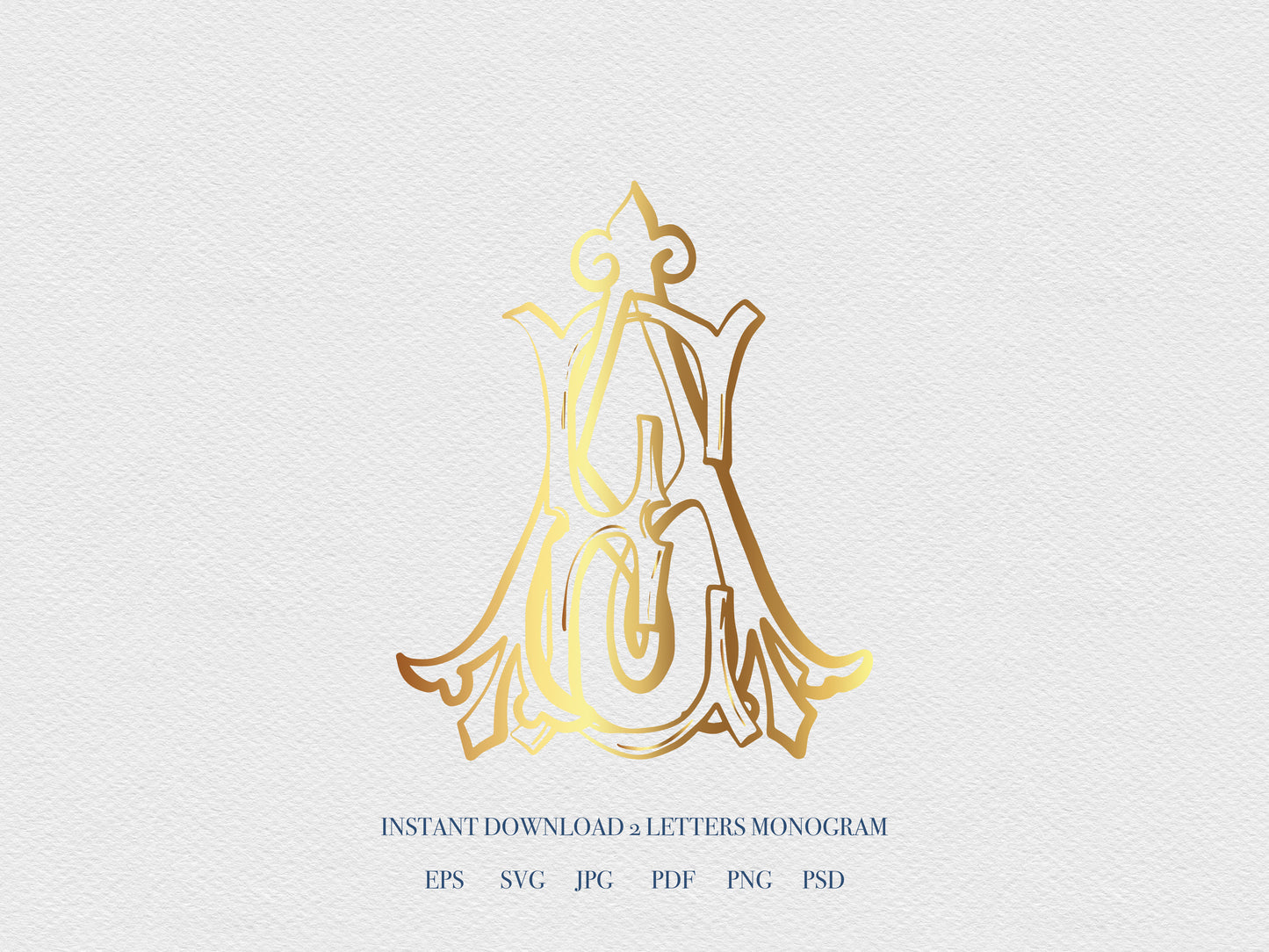 2 Letter Monogram with Letters AE EA | Digital Download - Wedding Monogram SVG, Personal Logo, Wedding Logo for Wedding Invitations The Wedding Crest Lab