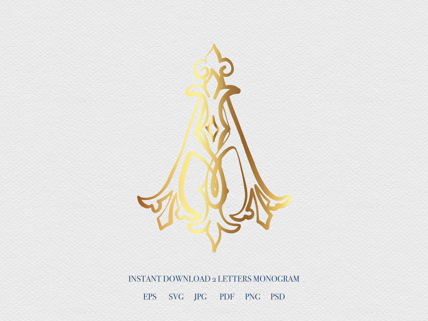 2 Letter Monogram with Letters AI IA | Digital Download - Wedding Monogram SVG, Personal Logo, Wedding Logo for Wedding Invitations