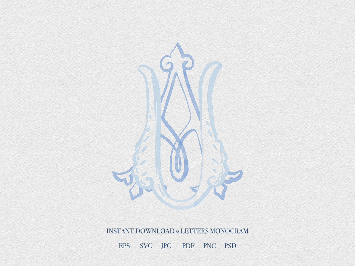 2 Letter Monogram with Letters AU UA | Digital Download - Wedding Monogram SVG, Personal Logo, Wedding Logo for Wedding Invitations