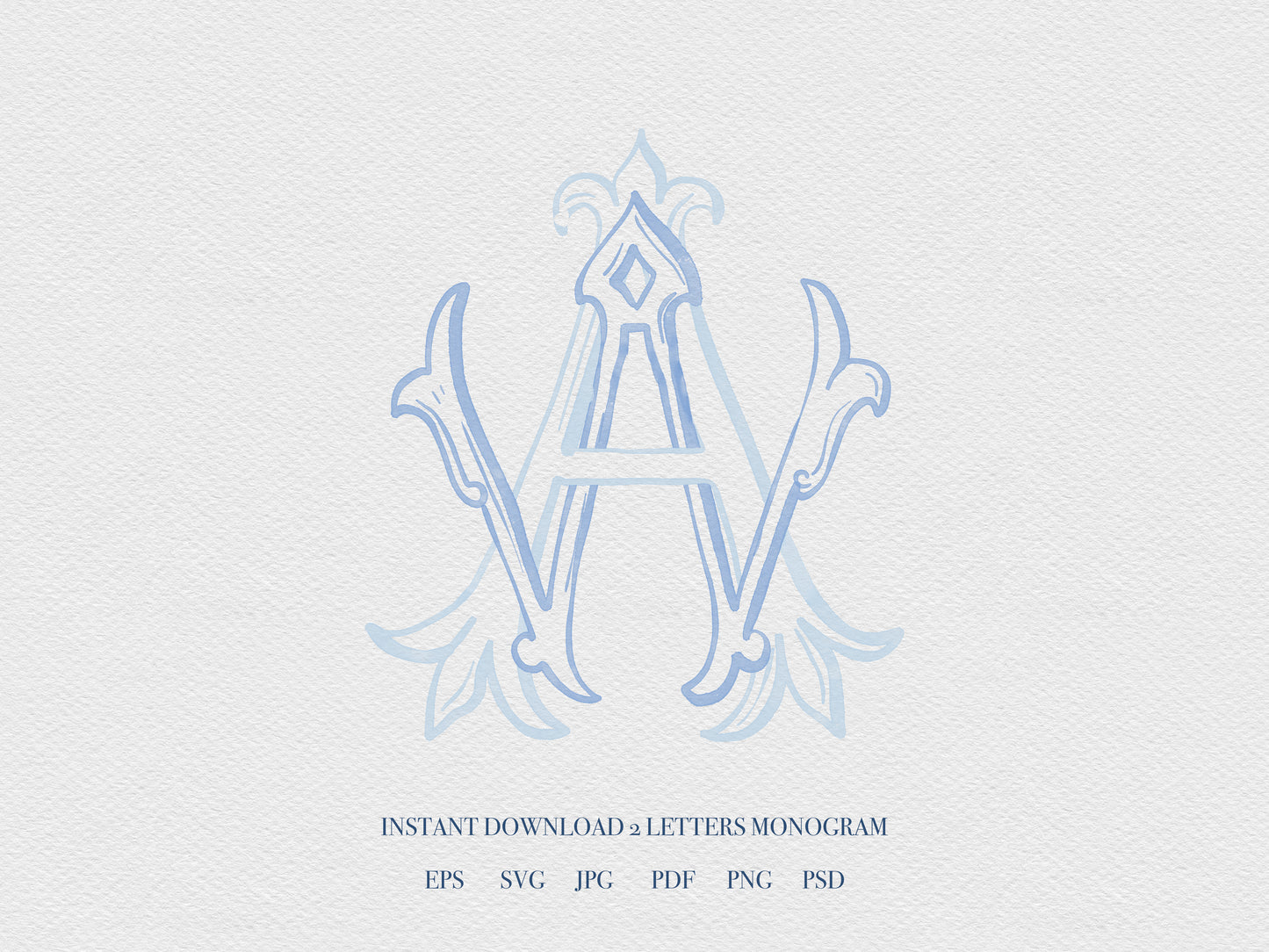 2 Letter Monogram with Letters AW WA | Digital Download - Wedding Monogram SVG, Personal Logo, Wedding Logo for Wedding Invitations