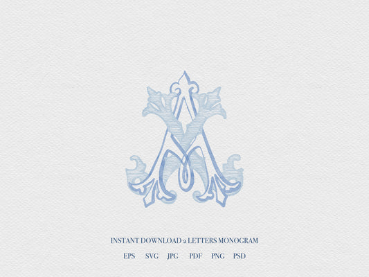 2 Letter Monogram with Letters AX XA | Digital Download - Wedding Monogram SVG, Personal Logo, Wedding Logo for Wedding Invitations