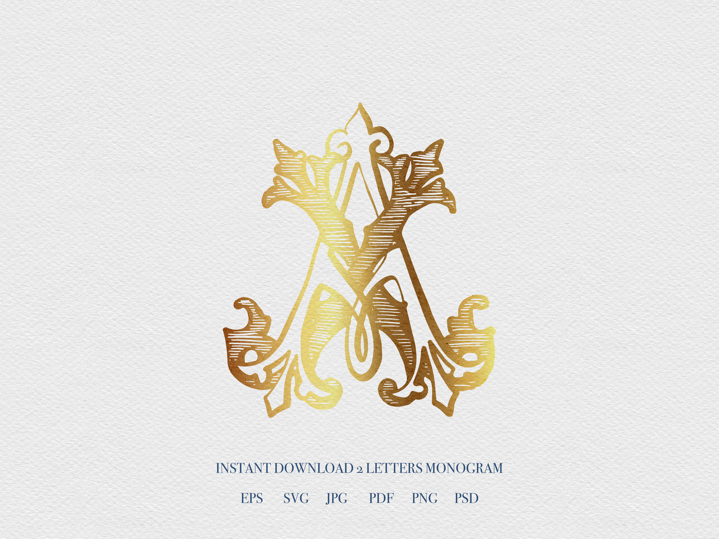 2 Letter Monogram with Letters AX XA | Digital Download - Wedding Monogram SVG, Personal Logo, Wedding Logo for Wedding Invitations The Wedding Crest Lab