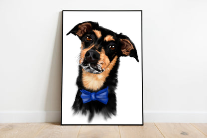 Black and brown dog painting