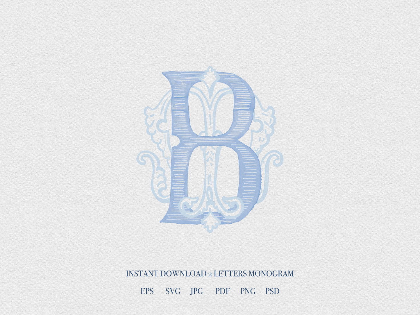 2 Letter Monogram with Letters BM MB | Digital Download - Wedding Monogram SVG, Personal Logo, Wedding Logo for Wedding Invitations