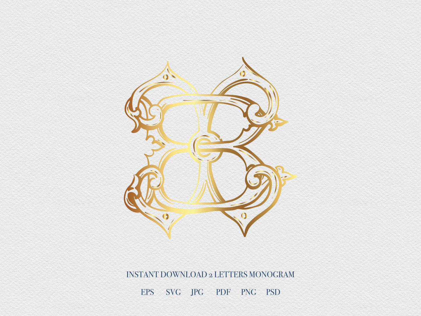 2 Letter Monogram with Letters BX XB | Digital Download - Wedding Monogram SVG, Personal Logo, Wedding Logo for Wedding Invitations
