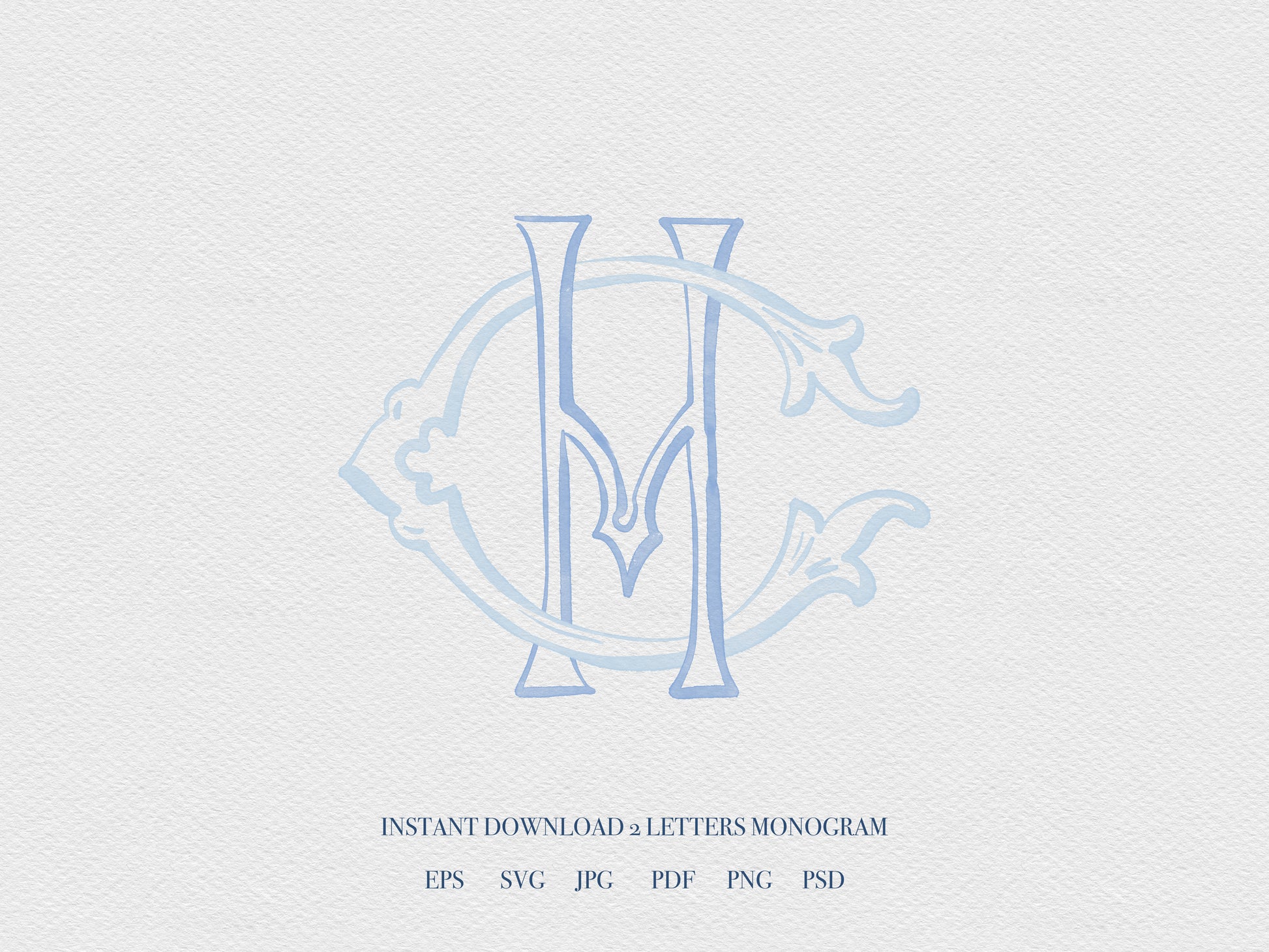 2 Letter Monogram with Letters CH HC | Digital Download - Wedding Monogram SVG, Personal Logo, Wedding Logo for Wedding Invitations The Wedding Crest Lab