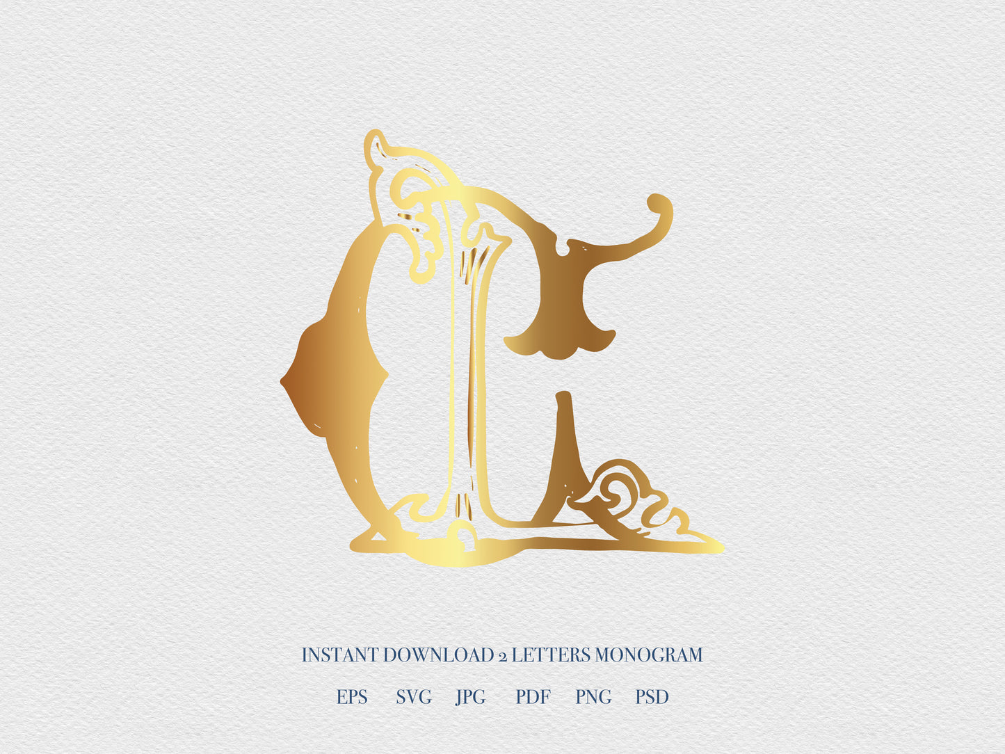 2 Letter Monogram with Letters CL LC | Digital Download - Wedding Monogram SVG, Personal Logo, Wedding Logo for Wedding Invitations The Wedding Crest Lab