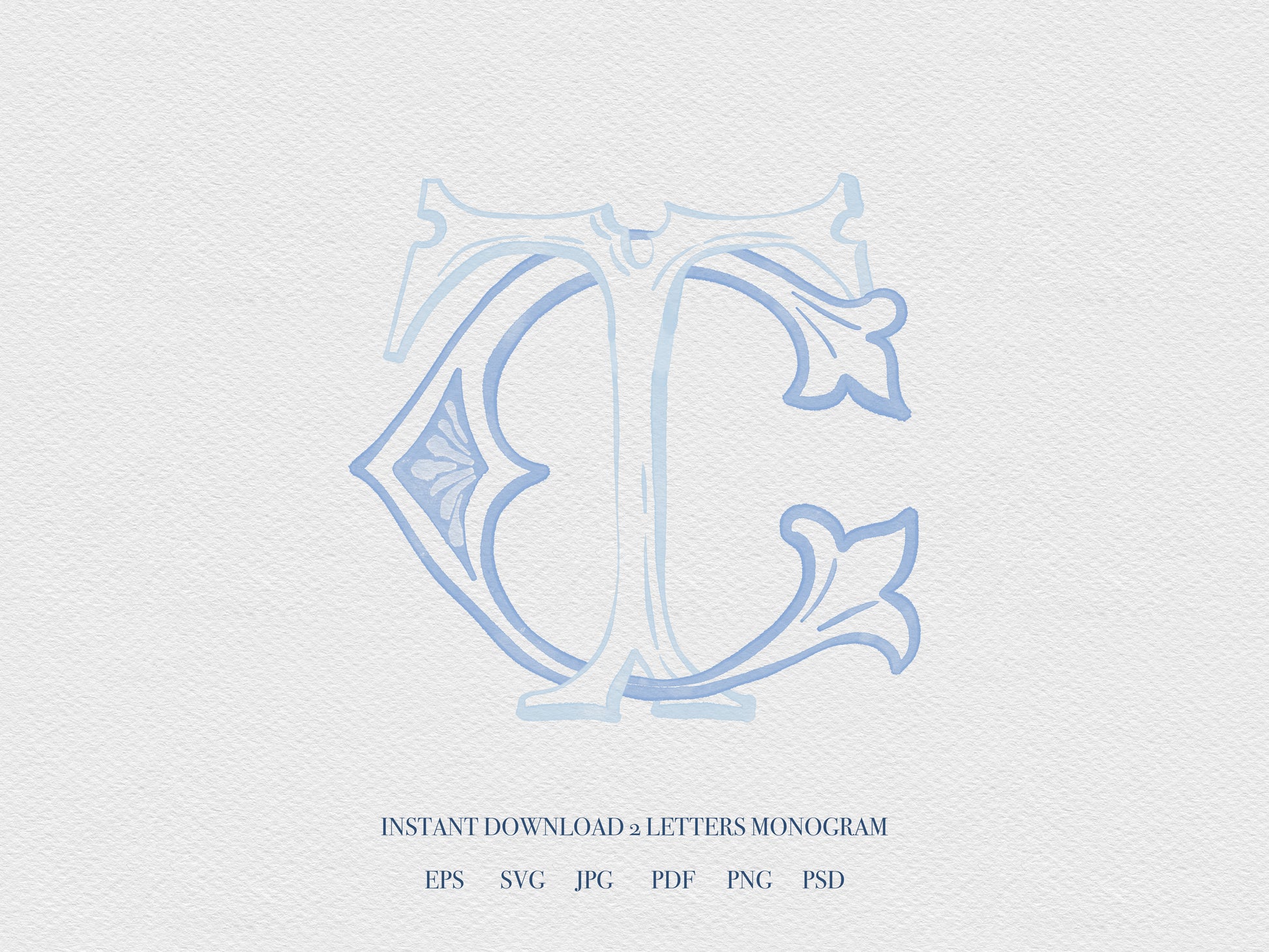 2 Letter Monogram with Letters CT TC | Digital Download - Wedding Monogram SVG, Personal Logo, Wedding Logo for Wedding Invitations The Wedding Crest Lab
