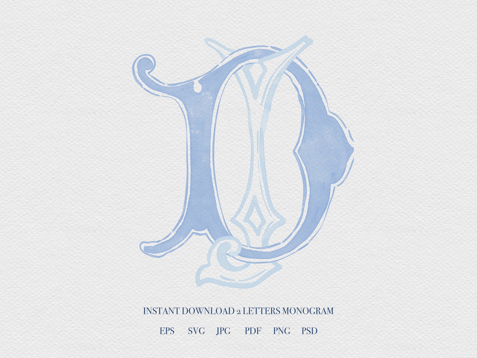 2 Letter Monogram with Letters DJ JD | Digital Download - Wedding Monogram SVG, Personal Logo, Wedding Logo for Wedding Invitations The Wedding Crest Lab