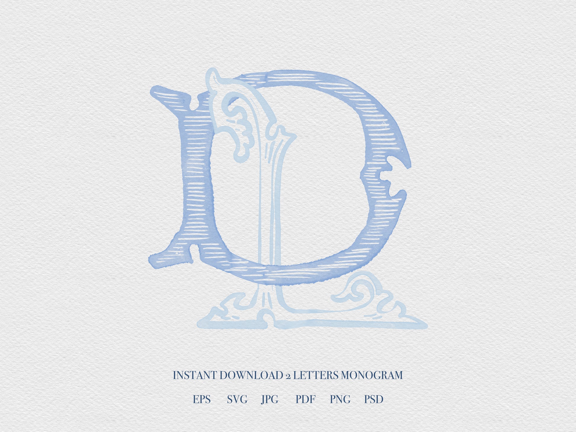 2 Letter Monogram with Letters DL LD | Digital Download - Wedding Monogram SVG, Personal Logo, Wedding Logo for Wedding Invitations The Wedding Crest Lab