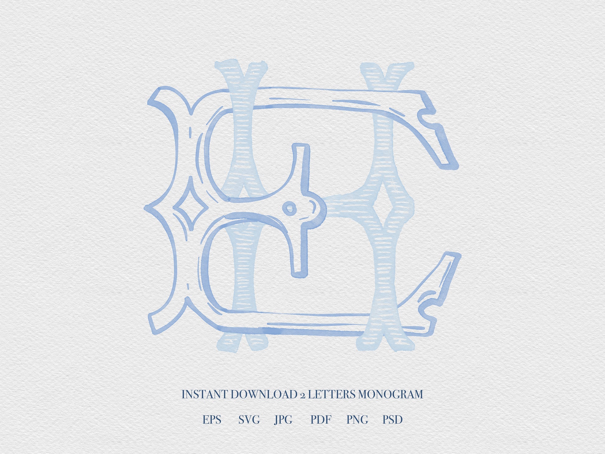2 Letter Monogram with Letters EH HE | Digital Download - Wedding Monogram SVG, Personal Logo, Wedding Logo for Wedding Invitations The Wedding Crest Lab