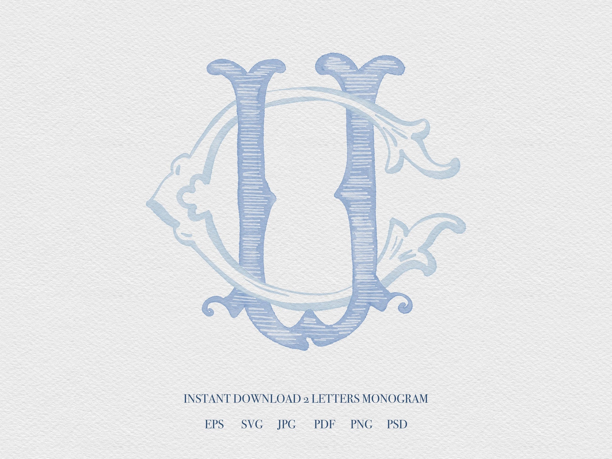 2 Letter Monogram with Letters UC | Digital Download - Wedding Monogram SVG, Personal Logo, Wedding Logo for Wedding Invitations The Wedding Crest Lab