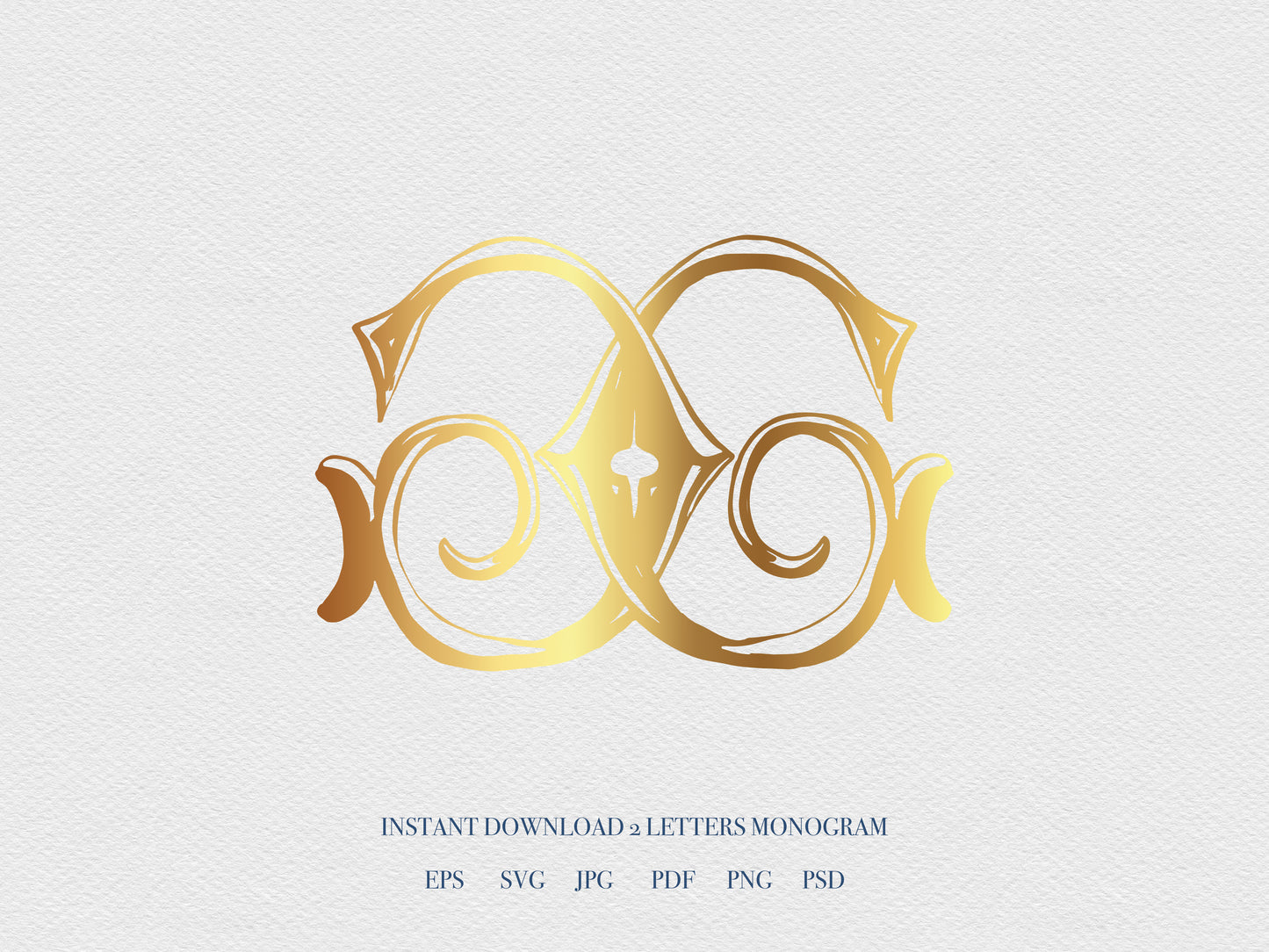 2 Letter Monogram with Letters GG | Digital Download - Wedding Monogram SVG, Personal Logo, Wedding Logo for Wedding Invitations The Wedding Crest Lab