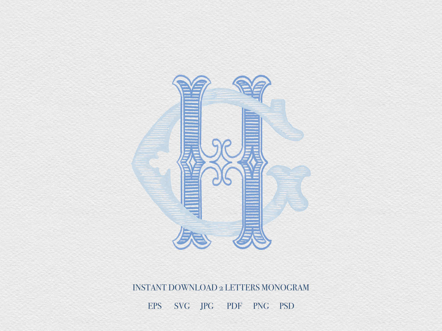 2 Letter Monogram with Letters GH HG | Digital Download - Wedding Monogram SVG, Personal Logo, Wedding Logo for Wedding Invitations The Wedding Crest Lab