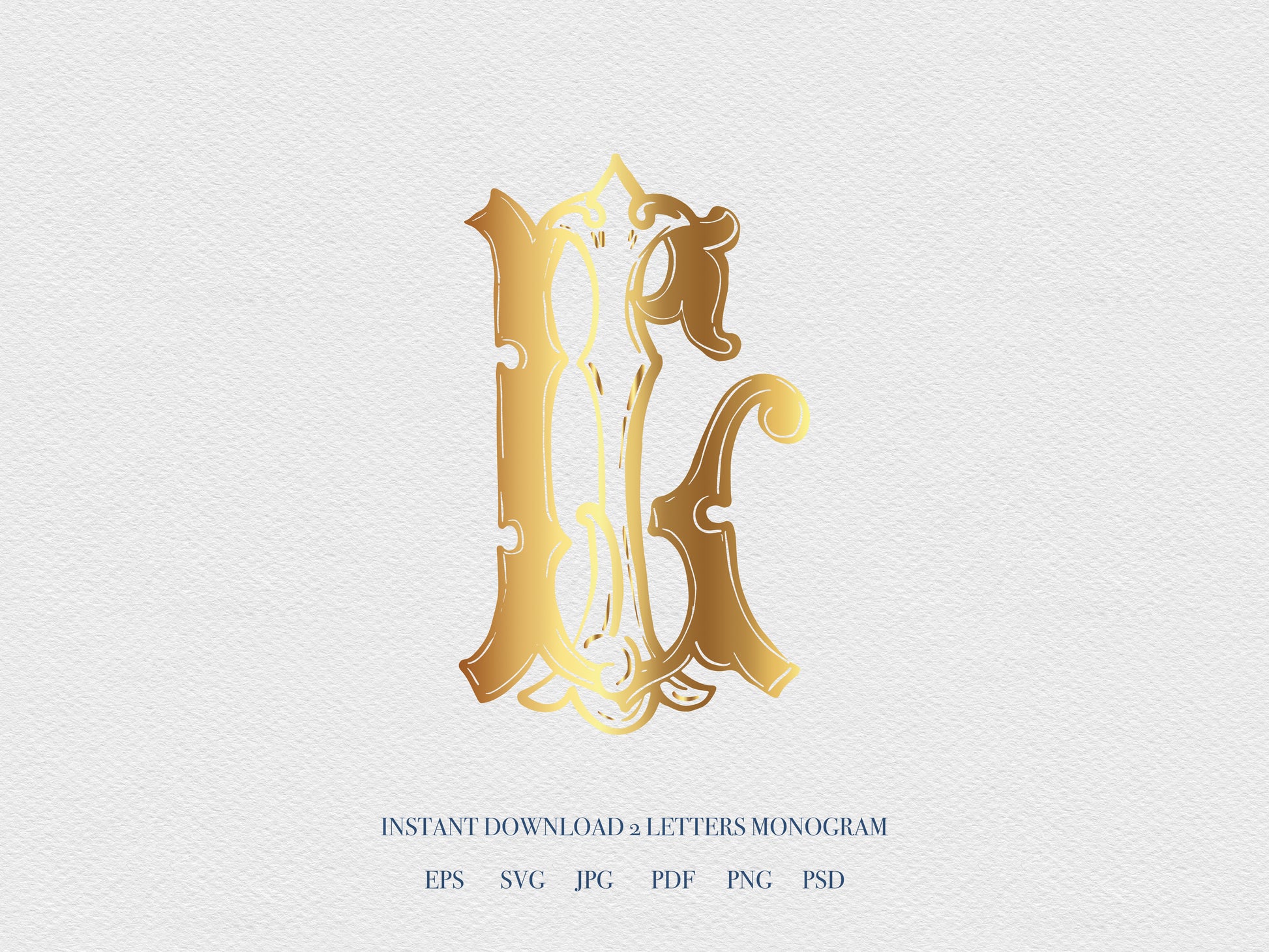 2 Letter Monogram with Letters GI IG | Digital Download - Wedding Monogram SVG, Personal Logo, Wedding Logo for Wedding Invitations The Wedding Crest Lab