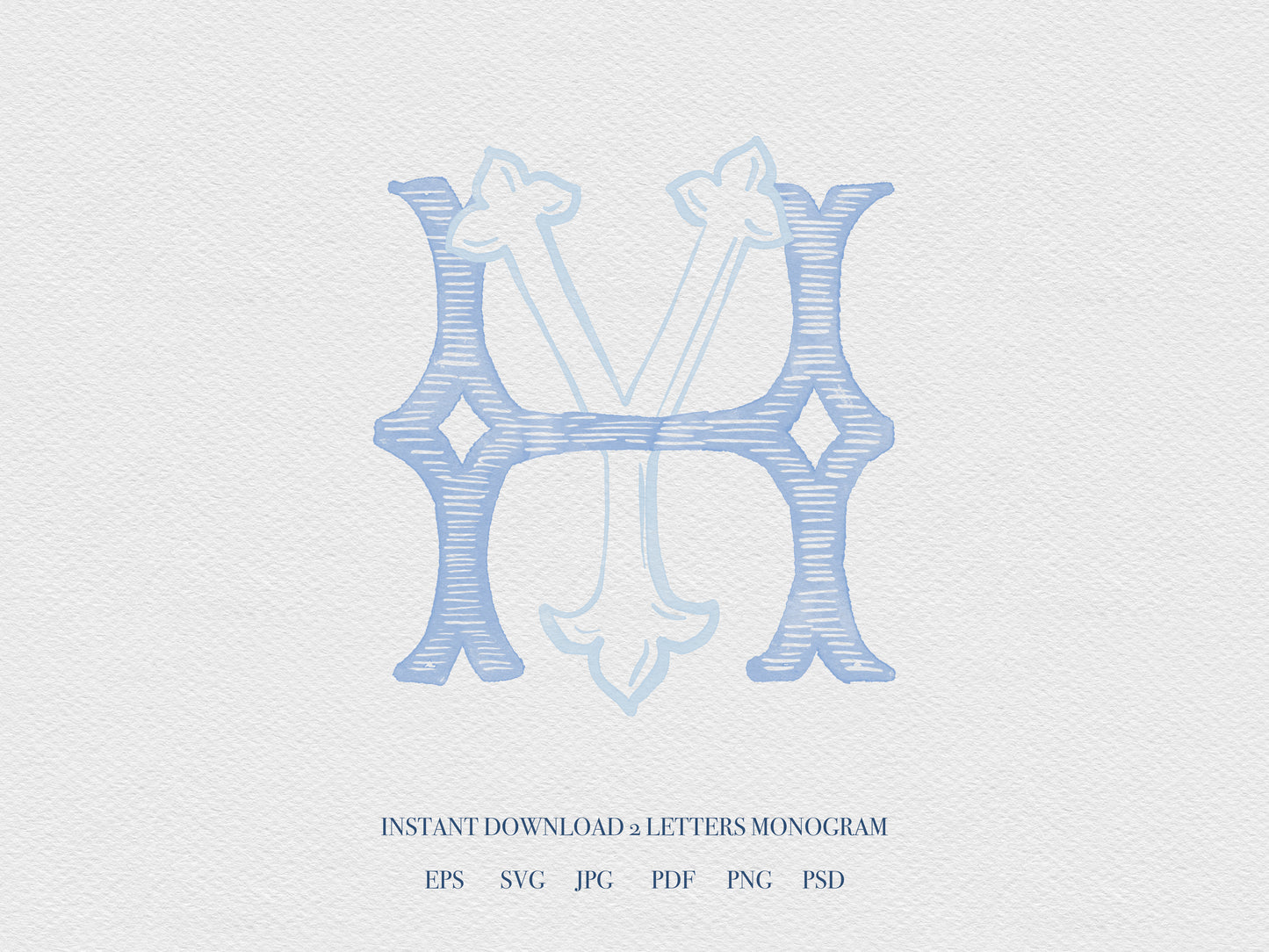 2 Letter Monogram with Letters HY YH | Digital Download - Wedding Monogram SVG, Personal Logo, Wedding Logo for Wedding Invitations The Wedding Crest Lab