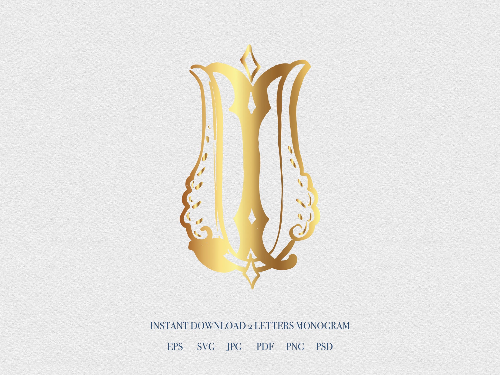 2 Letter Monogram with Letters JU UJ | Digital Download - Wedding Monogram SVG, Personal Logo, Wedding Logo for Wedding Invitations The Wedding Crest Lab