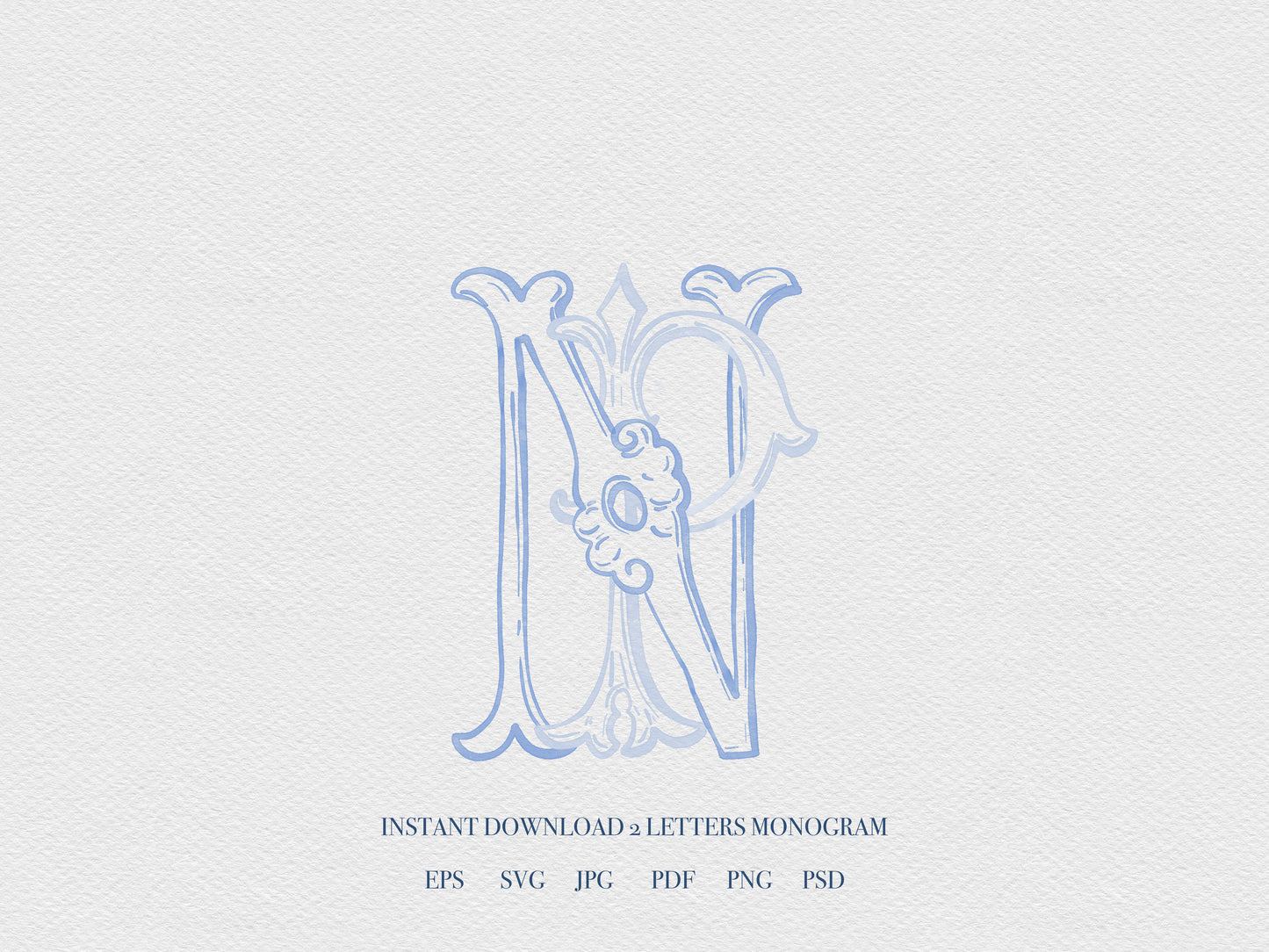 2 Letter Monogram with Letters NP PN | Digital Download - Wedding Monogram SVG, Personal Logo, Wedding Logo for Wedding Invitations