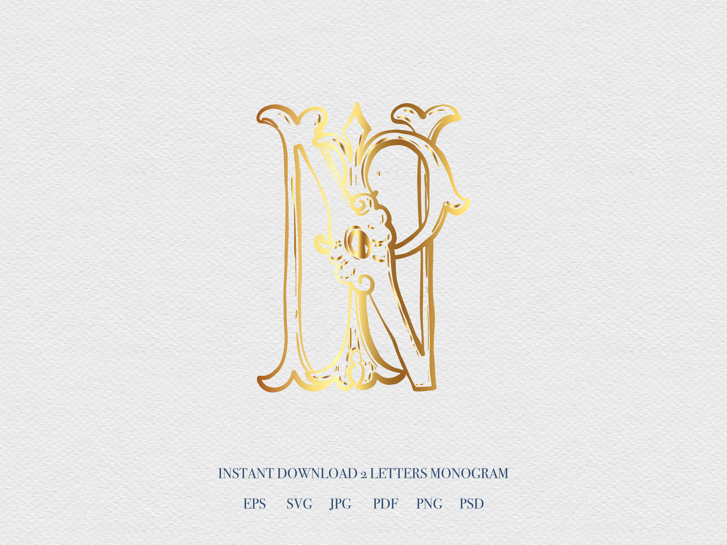 2 Letter Monogram with Letters NP PN | Digital Download - Wedding Monogram SVG, Personal Logo, Wedding Logo for Wedding Invitations The Wedding Crest Lab