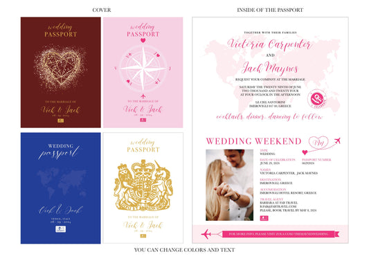 Passport wedding invitation for destination weddings