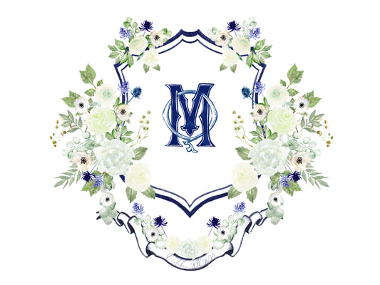 Wedding crest with white flowers