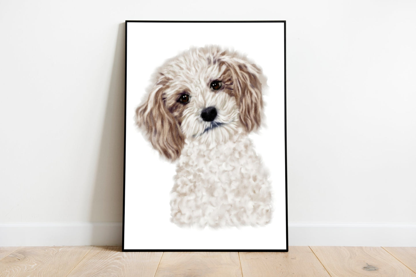 white poodle painting