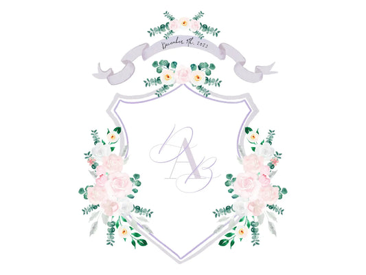 Lilac and White Blush Wedding Crest The Wedding Crest Lab