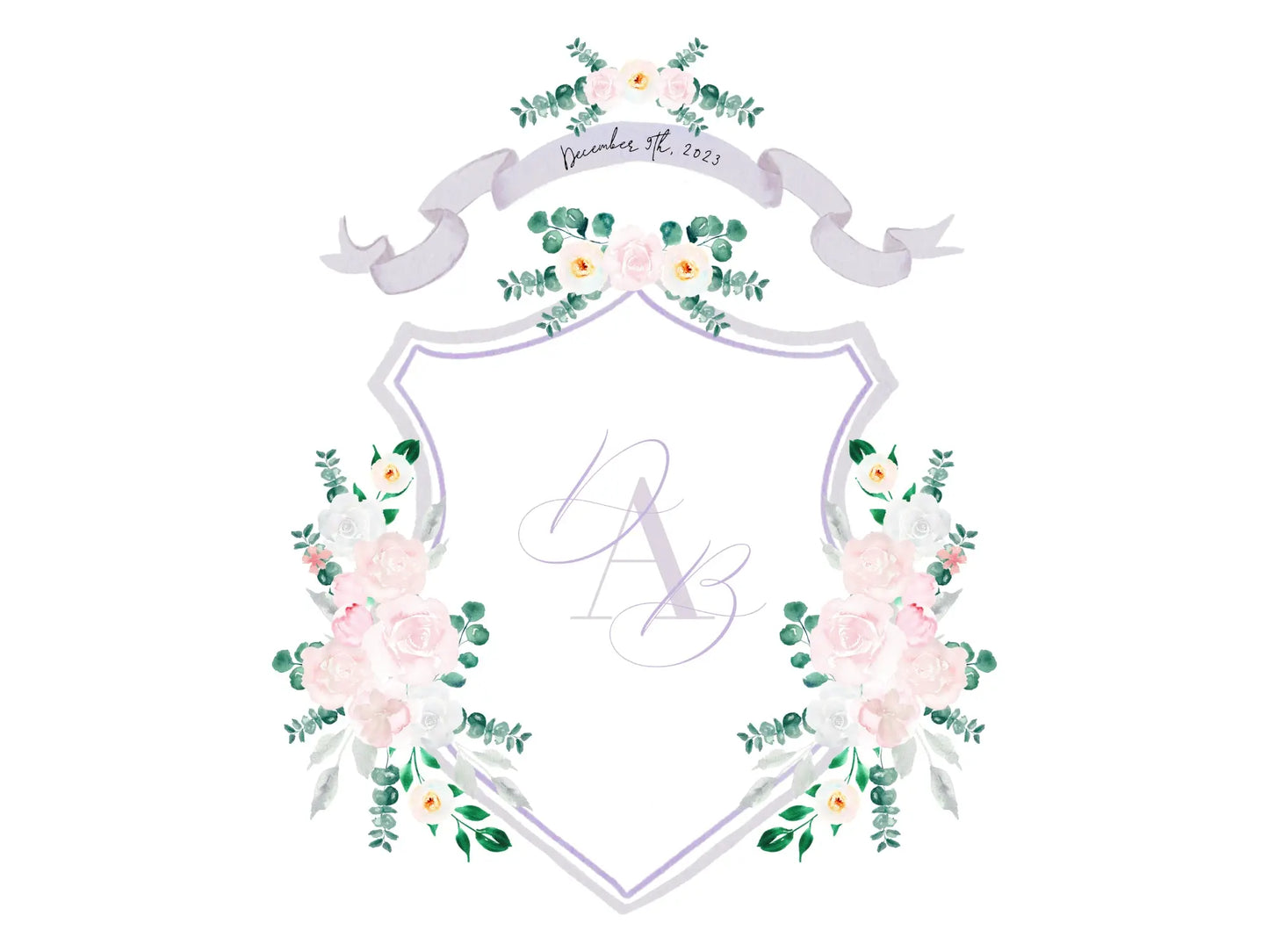 Lilac and White Blush Wedding Crest The Wedding Crest Lab