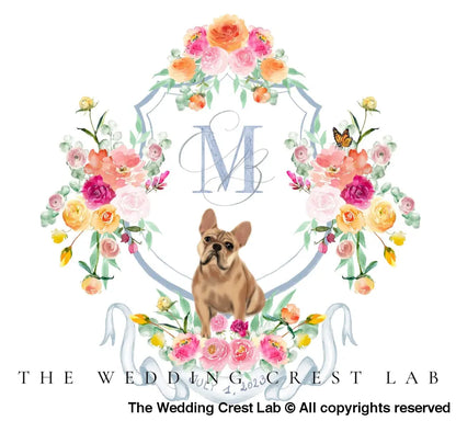 Wedding Crest with french bulldog