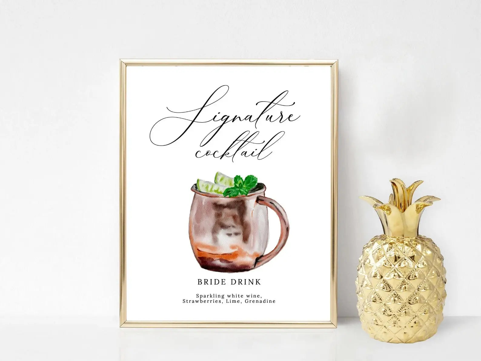 Printable Signature Cocktails Sign | Moscow Mule Signature Cocktails Template | Printable Bar Menu Sign Template | Signature Drinks Sign The Wedding Crest Lab