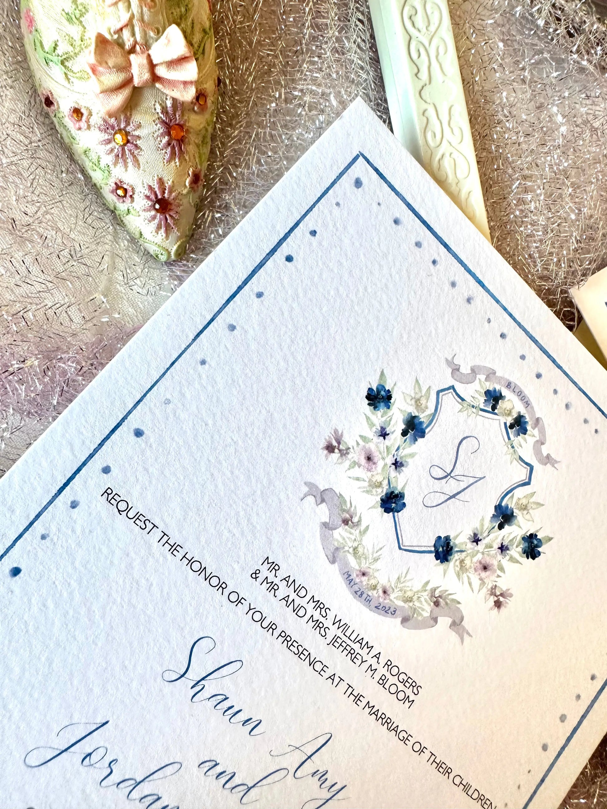 Custom Save the Date with Watercolor Flowers